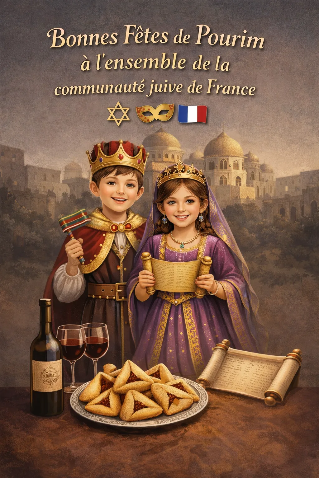 Bonnes fêtes de Pourim à l’ensemble de la communauté juive de France ✡️🎭🇫🇷