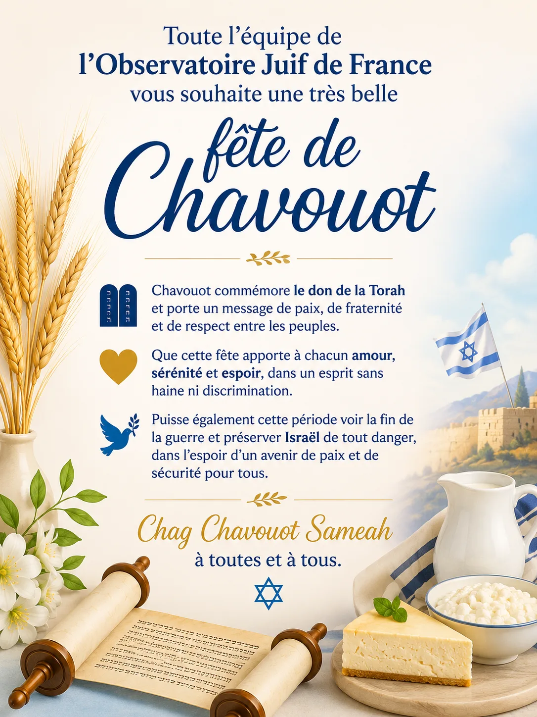 Hag Chavouot Sameah à toutes et à tous.