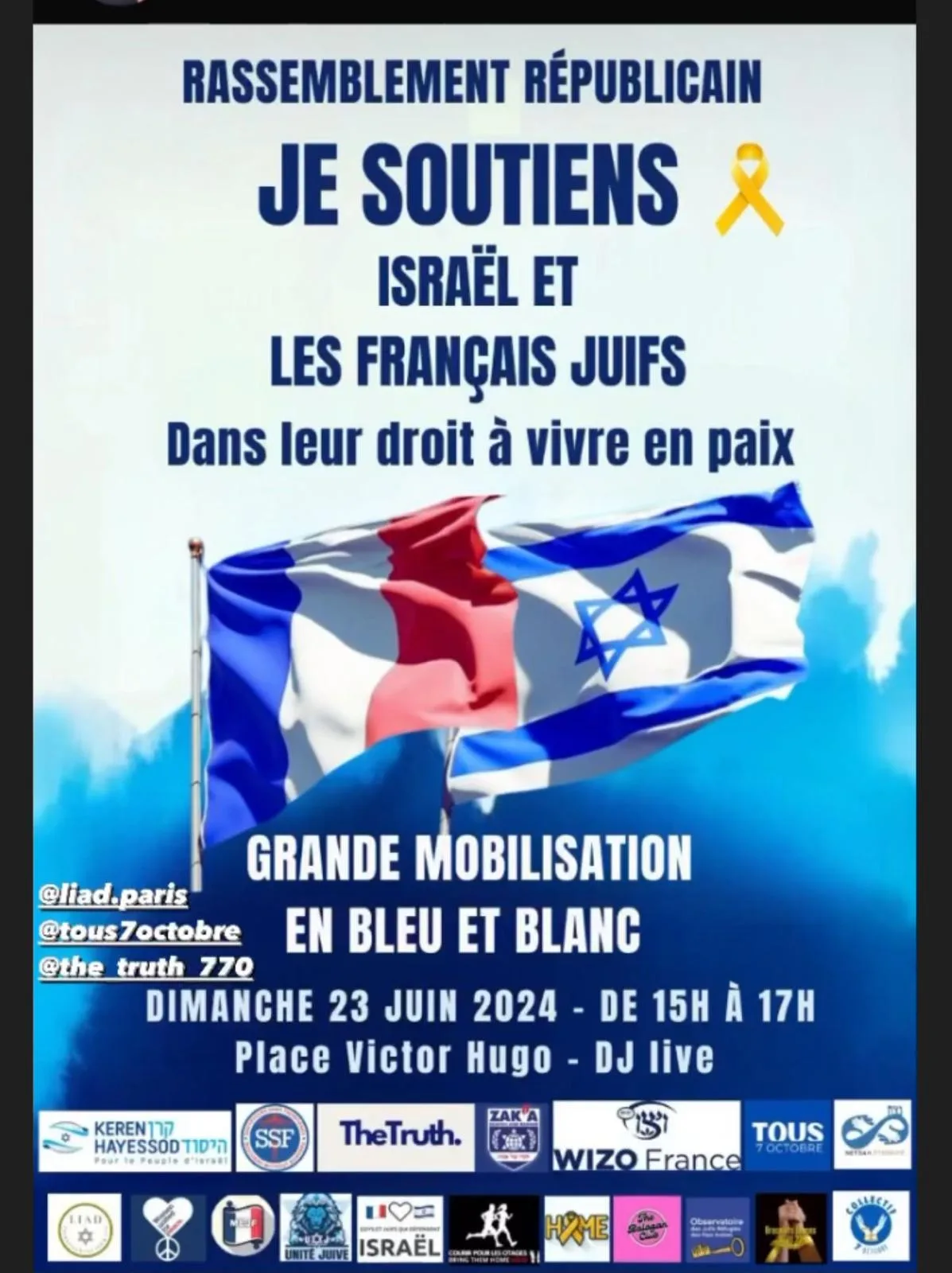 Rassemblement Républicain, en bleu et blanc, dimanche 23 juin 2024