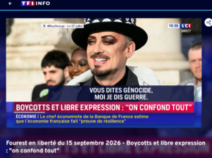 L’Observatoire Juif de France à Monsieur David Pujadas – Séquence consacrée à Boy George. Remerciements de l’Observatoire.